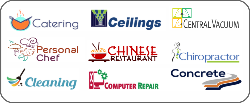 catering, ceilings, central vacuum, personal chef, Chinese restaurant, chiropractor, cleaning, computer repair, concrete